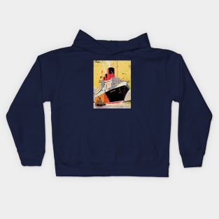 Poster Retro Ship Vintage Cruise Vessel Kids Hoodie